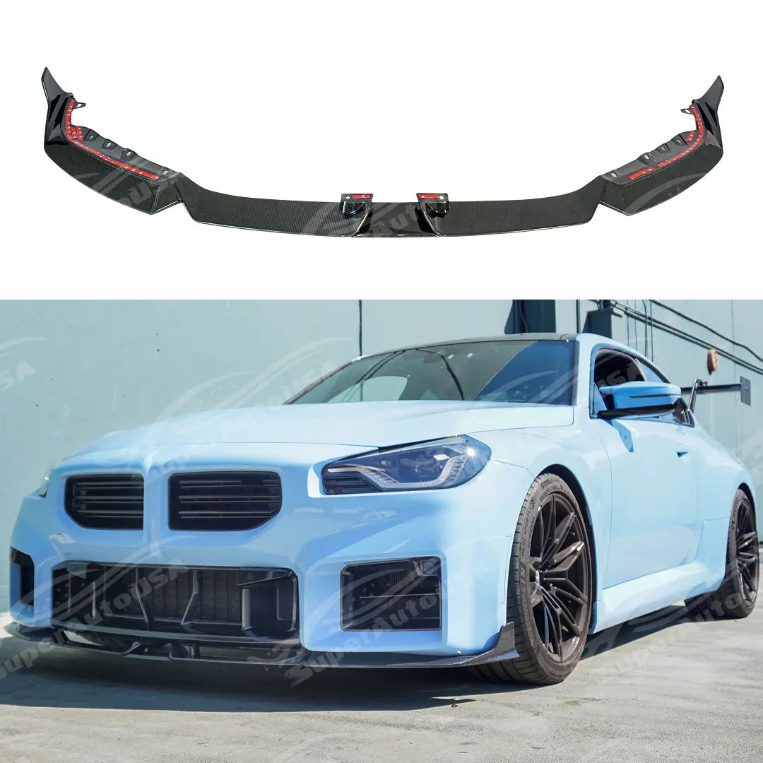 For Bmw G87 M2 2023-2025 Real Carbon Fiber Front Splitter Lip Spoiler Lower Bumper Lip 1