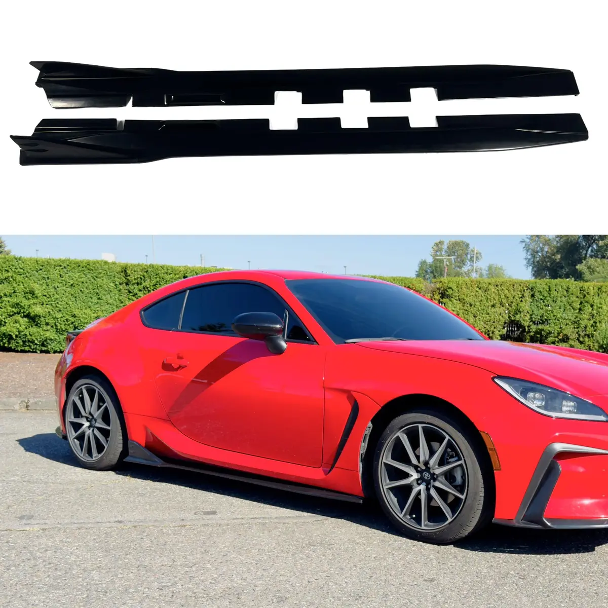 Fits 2022-2024 Toyota Gr86 Brz Black Pu Side Body Skirts Extension 1