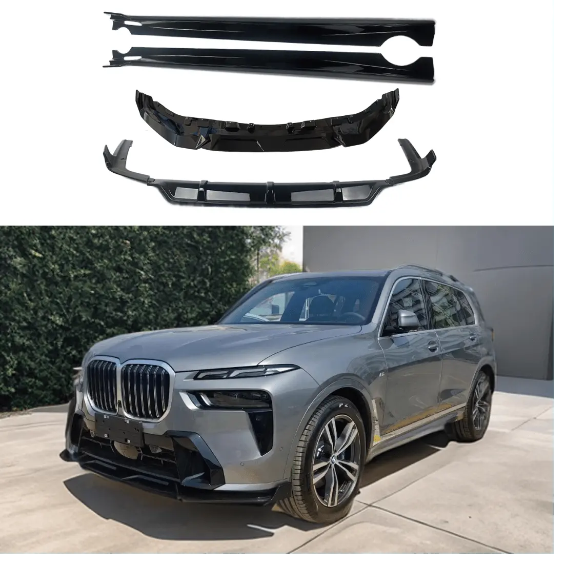 Fits 2023-2025 Bmw G07 X7 Lci Gloss Black Mp Style 3-In-1 Aero Body Kit 1
