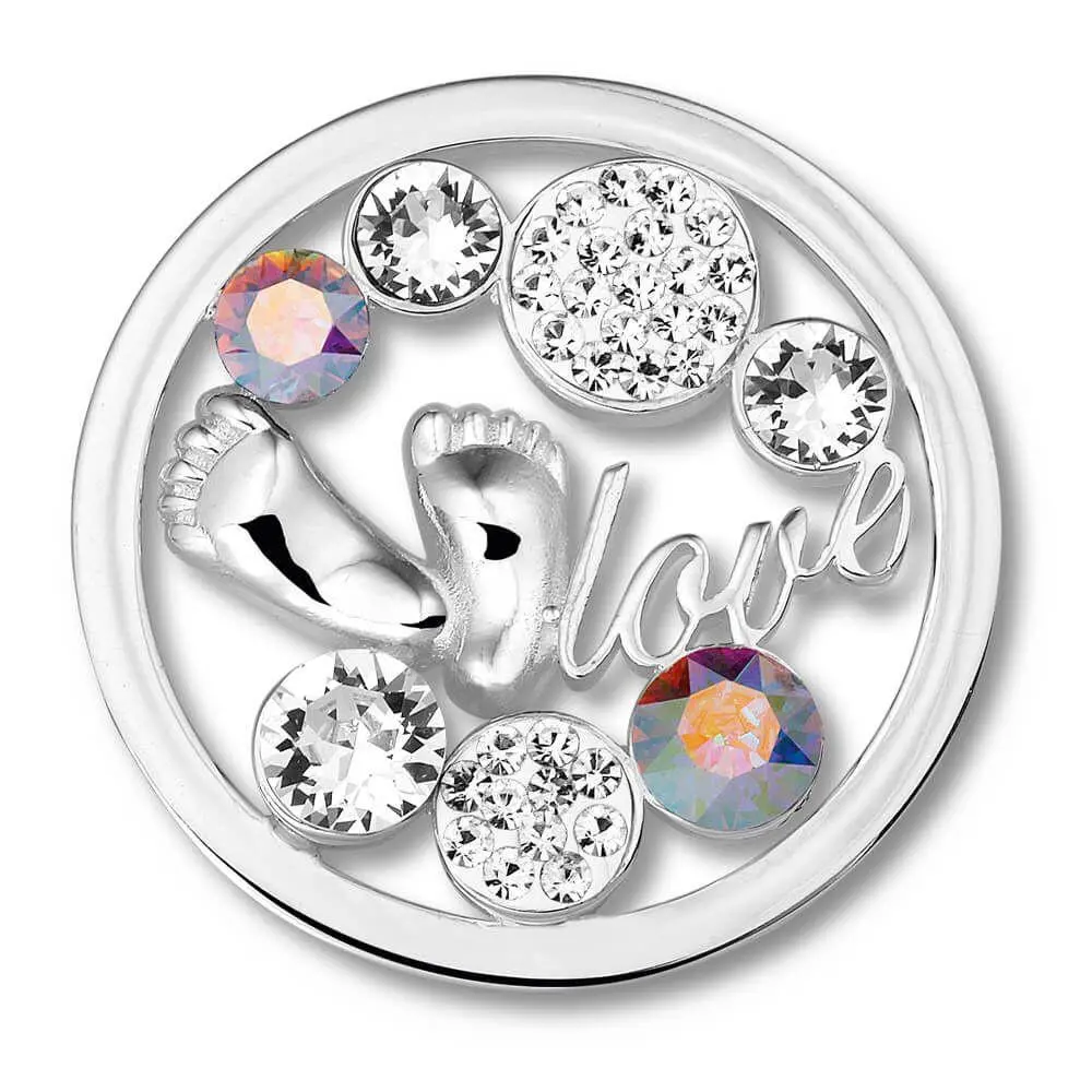 Baby Feet Crystal Charm With Swavorski Crystal Elements 1