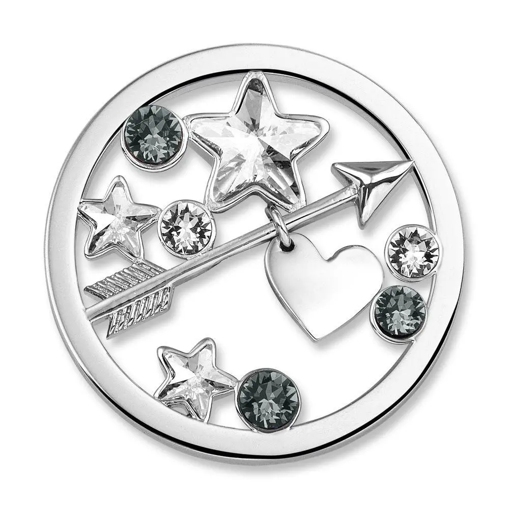 Siempre Steel Grey Charm With Swarovski Crystal Elements 1