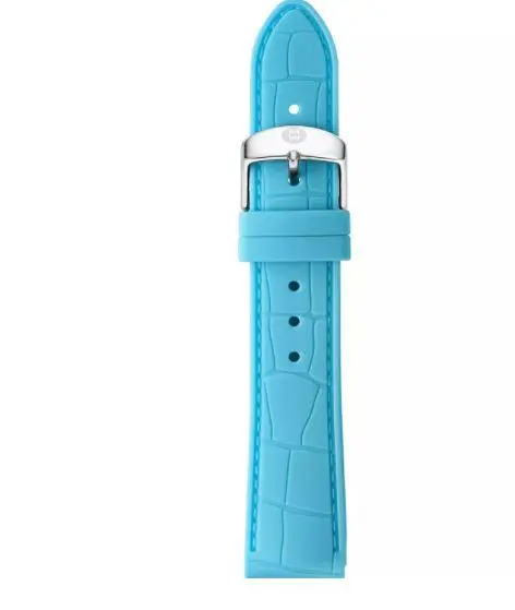 Michele Turquoise Rubber 18Mm Strap 1