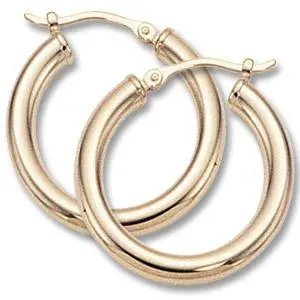 14K Yellow Gold 3Mm X 20Mm Hoops 1