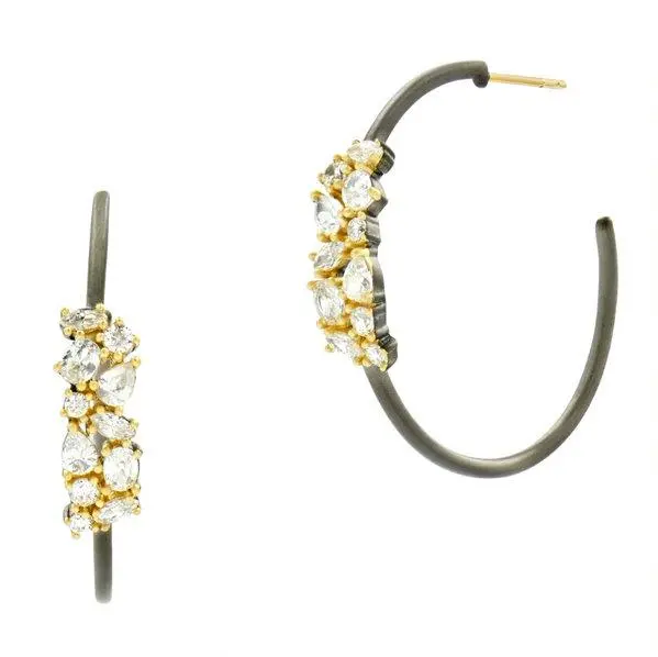 Frieda Rothman Midnight Embellished Hoop Earring 1