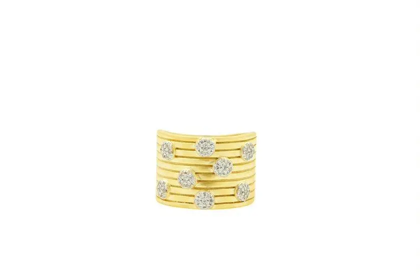 Frieda Rothman Fleur Bloom Empire Layered Wide Band Ring 1