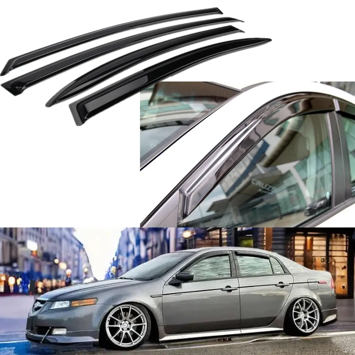 Fits For Acura Tl 2004-2008 Window Vent Visors Sun Rain Guards Shade Deflectors 1