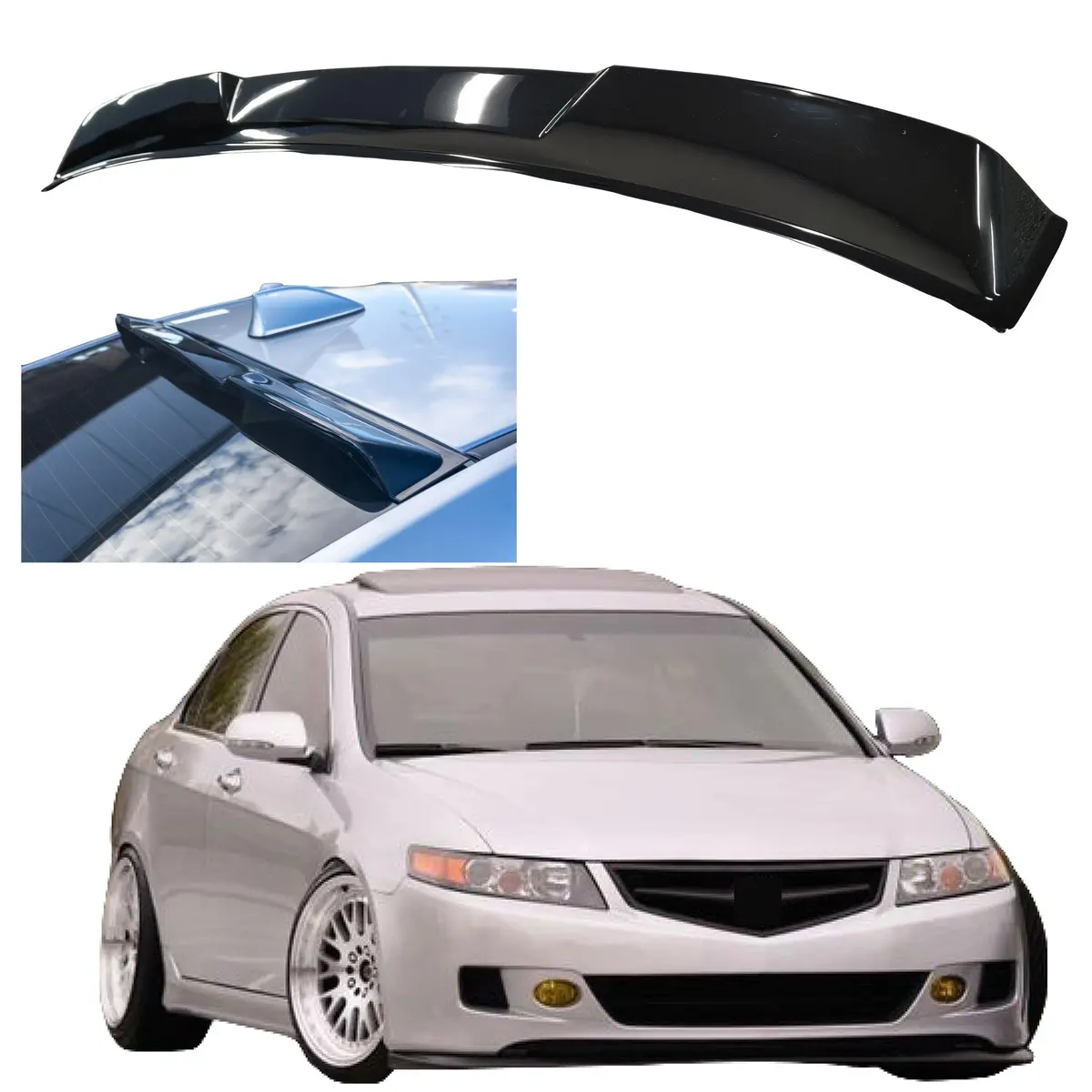 Fits 2004-08 Acura Tsx V Style Abs Rear Roof Window Visor Spoiler 1