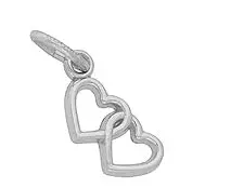 Sterling Silver 2 Hearts Charm 1