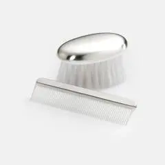Sterling Silver Boys Comb & Brush Set 1