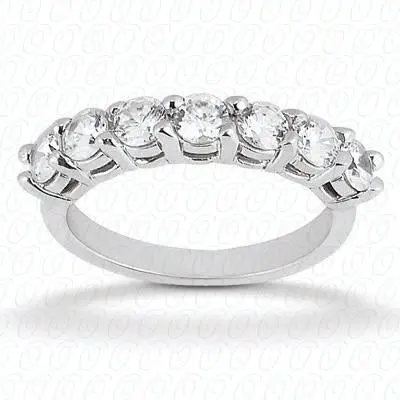 14Kt White Gold Shared Prong Diamond Wedding Band 1