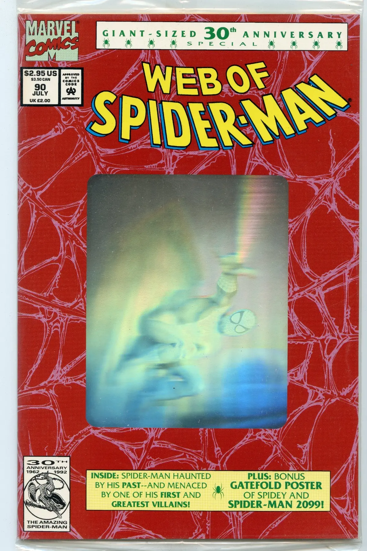 Web Of Spider-Man 90 (Jul 1992) Nm- (9.2) - 1St Image Of Spider-Man 2099 1