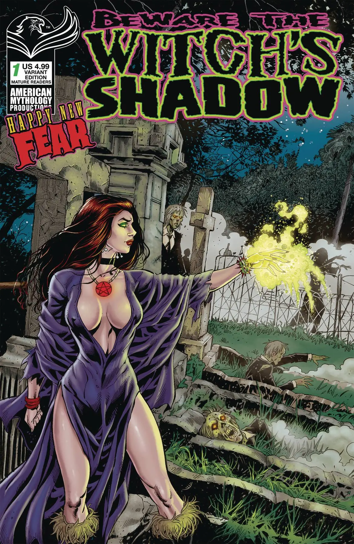 Beware Witch`S Shadow Happy New Fear #1 Cvr B Bonk Graveside 1