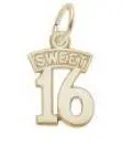 14K Yellow Gold Plated Sweet 16 Charm 1