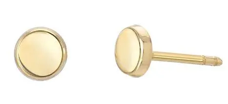 14K Yellow Gold Small Disc Earrings 1