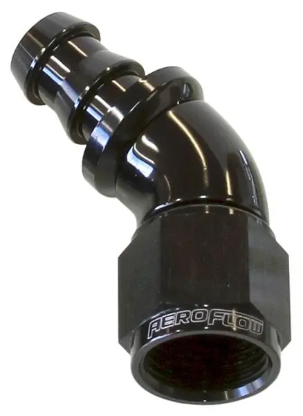 Aeroquip 510 Series Full-Flow 45° Push-Lock Hose End, -12An, Black 1