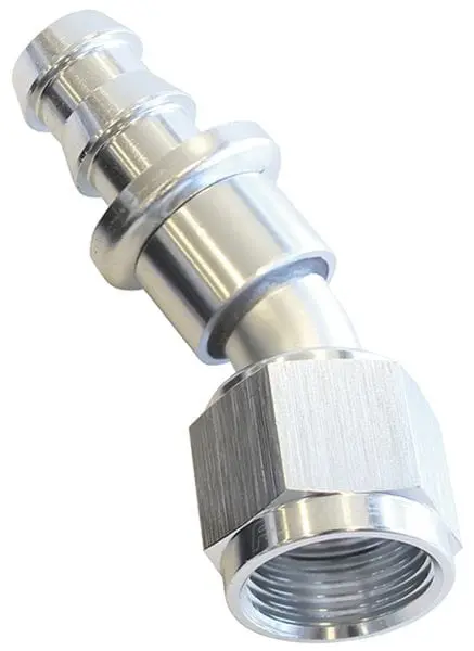 Af417-10S 30° Push-Lock Hose End – -10An Stainless Steel Fitting With Swivel Nut And 30-Degree Angle 1