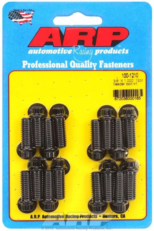 Exhaust Header Bolt Kit – 12-Point Black Oxide Steel Fasteners For High-Torque Applications – Ar100-1210 1