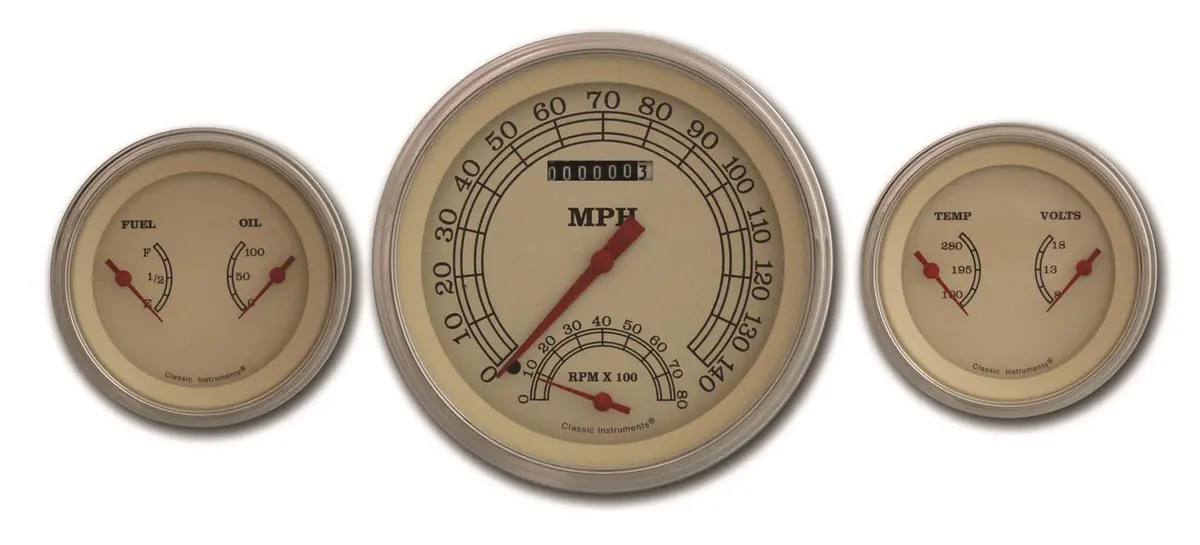 Classic Instruments Vt61Slc Vintage-Style Analog Gauge Set 1