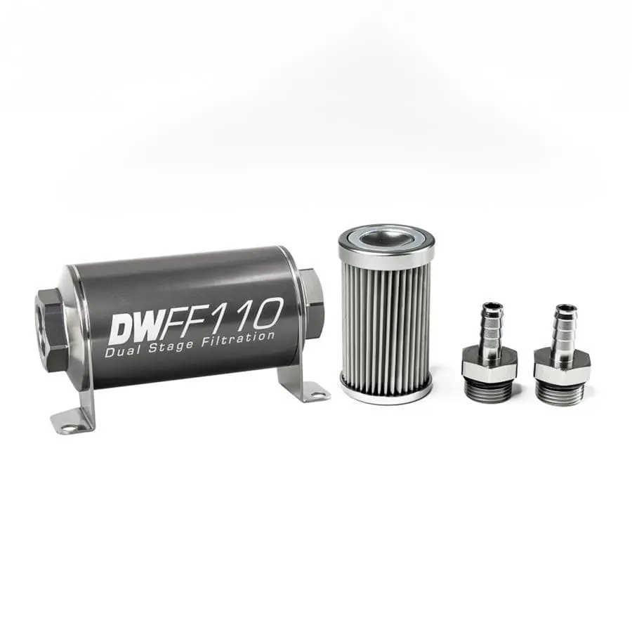 Deatschwerks High-Flow Inline Fuel Filter Kit – 10-Micron, Reusable (8-03-110-010K-38) 1