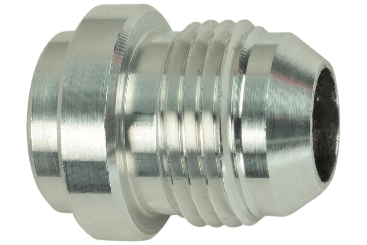 Ict Billet An-8 Weld-In Bung Fitting - 1/2In Npt, Aluminum, Anodized Black 1