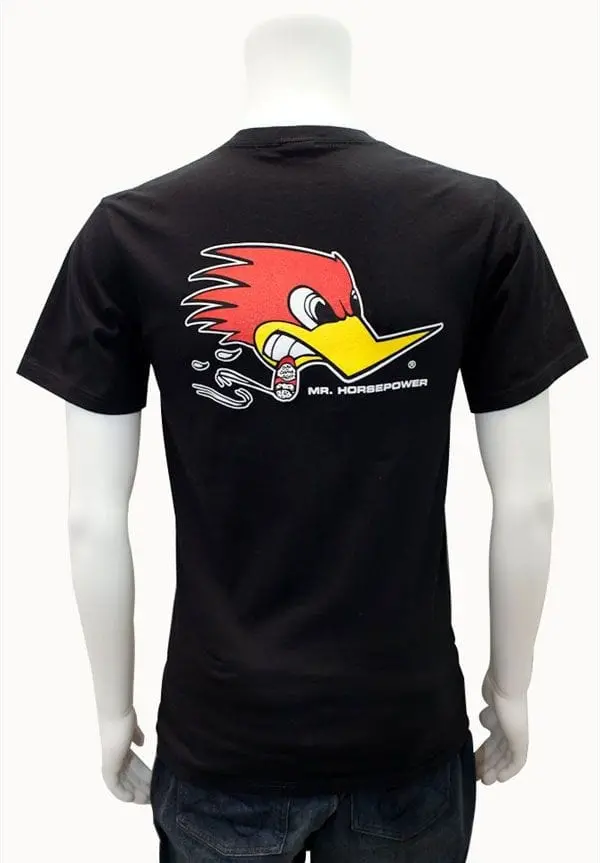 Mr. Horsepower Black Crewneck T-Shirt - Screen-Printed Logo, Soft Cotton Blend 1