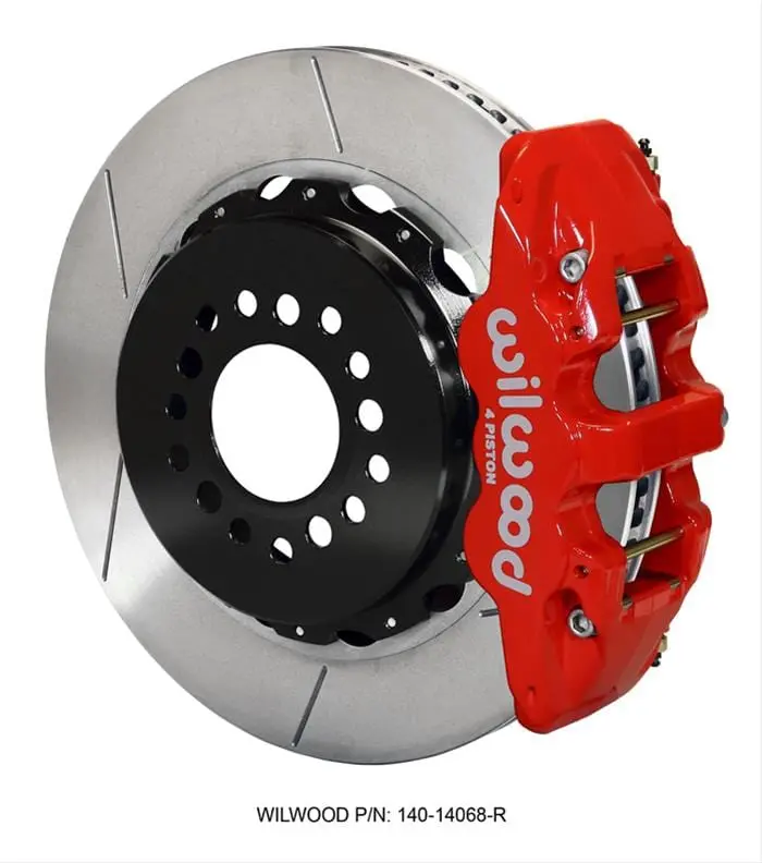 Wilwood 140-14068-R Aero4 Big Brake Rear Kit – 14" Two-Piece Rotors, 4-Piston Calipers 1