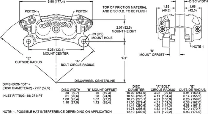 Wilwood 120-13846-Rd Forged Billet Dynalite Internal Brake Caliper 2